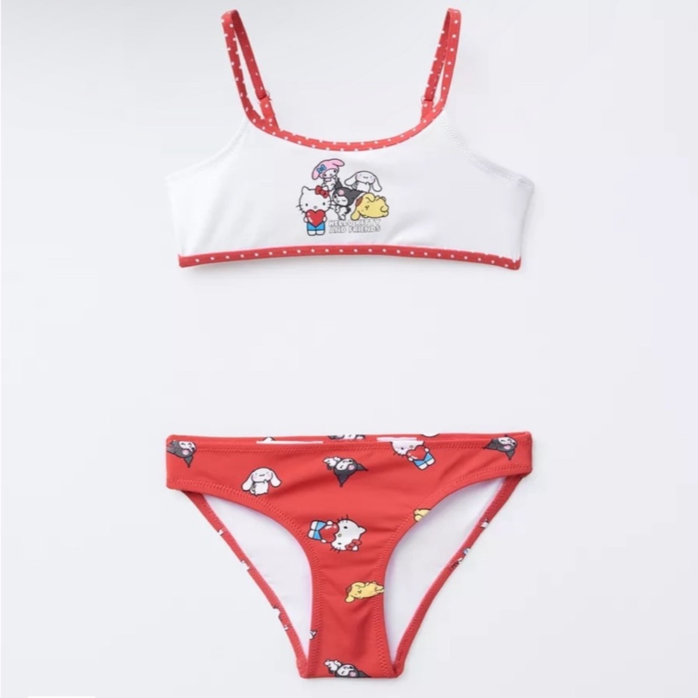 NWT ZARA Hello Kitty Two-Piece Bikini Set